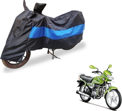 Auto Hub Two Wheeler Cover for Hero(HF Deluxe, Black, Blue)