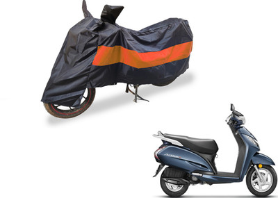Auto Hub Two Wheeler Cover for Honda(Activa 3G, Black, Orange)