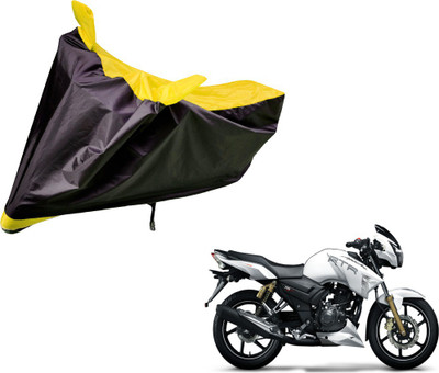 Auto Hub Two Wheeler Cover for TVS(Apache RTR 160, Black, Yellow)