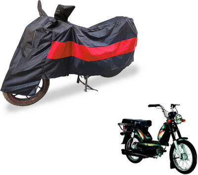 Auto Hub Two Wheeler Cover for TVS(Heavy Duty Super XL, Black, Red)
