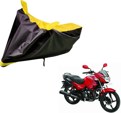 Auto Hub Two Wheeler Cover for Hero(Glamour FI, Black, Yellow)