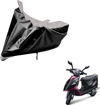 Auto Hub Two Wheeler Cover for TVS(Scooty Streak, Black, Silver)