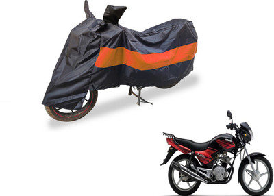 Auto Hub Two Wheeler Cover for Yamaha(YBR 125, Black, Orange)