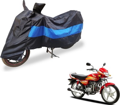 Auto Hub Two Wheeler Cover for Hero(HF Deluxe, Black, Blue)