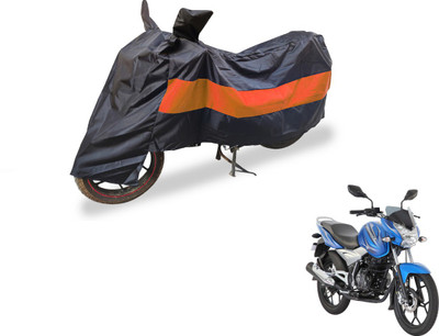 Auto Hub Two Wheeler Cover for Bajaj(Discover 125 DTS-i, Black, Orange)