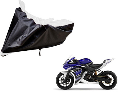 Auto Hub Two Wheeler Cover for Yamaha(YZF R25, Black, White)