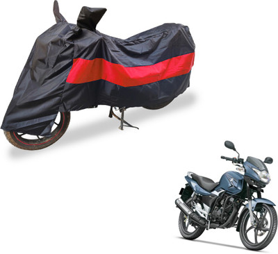 Auto Hub Two Wheeler Cover for Suzuki(GS 150R, Black, Red)