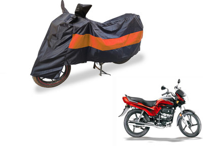 Auto Hub Two Wheeler Cover for Hero(Passion Plus, Black, Orange)