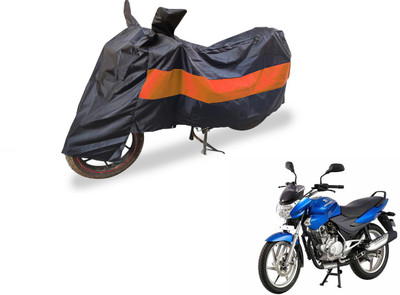 Auto Hub Two Wheeler Cover for Bajaj(Discover 150 s, Black, Orange)