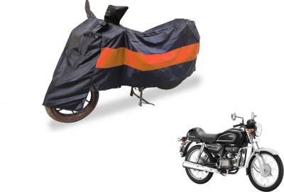 Auto Hub Two Wheeler Cover for Hero(Splendor Pro Classic, Black, Orange)