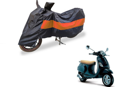 Amanzo Two Wheeler Cover for Universal For Bike(Piaggio Vespa, Black, Orange)