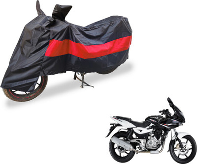 Auto Hub Two Wheeler Cover for Bajaj(Pulsar 220 DTS-i, Black, Red)