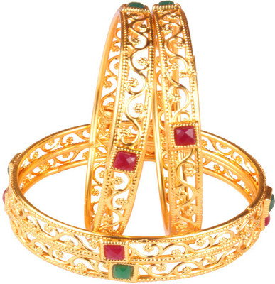 Shiv Jewels Alloy Agate Gold-plated Bangle Set(Pack of 4)