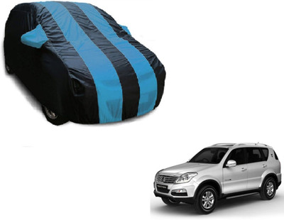 Flipkart SmartBuy Car Cover For SsangYong Rexton (With Mirror Pockets)(Black, Blue)