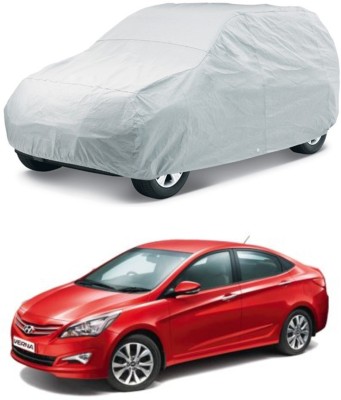 AutoRetail Car Cover For Hyundai Verna (Without Mirror Pockets)(Silver)