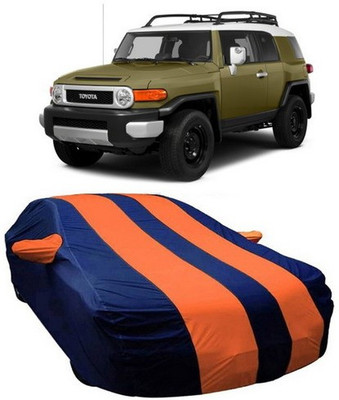 TheProtect Car Cover For Toyota Cruiser (With Mirror Pockets)(Orange, Blue)