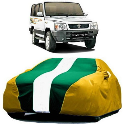 HDSERVICES Car Cover For Tata Sumo Victa (With Mirror Pockets)(Yellow, Green)