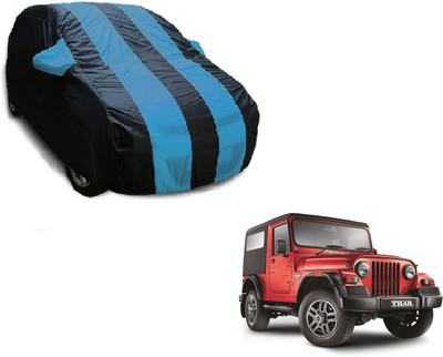Flipkart SmartBuy Car Cover For Mahindra Thar (With Mirror Pockets)(Black, Blue)