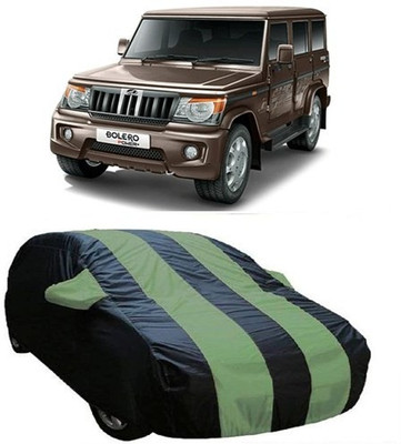 TheProtect Car Cover For Mahindra Bolero (With Mirror Pockets)(Green, Blue)