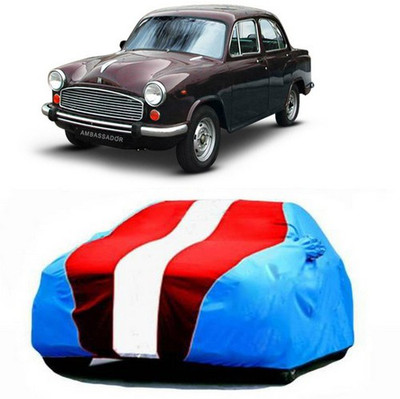 AASDEE Car Cover For HM Ambassador (With Mirror Pockets)(Blue, Red)