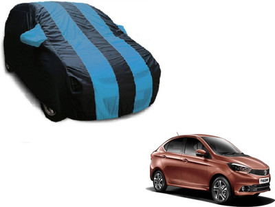 Flipkart SmartBuy Car Cover For Tata Tigor (With Mirror Pockets)(Black, Blue)