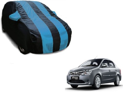 Flipkart SmartBuy Car Cover For Toyota Etios (With Mirror Pockets)(Black, Blue)