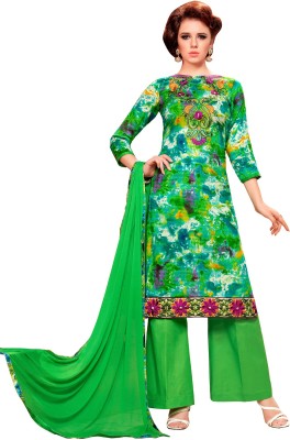 Blissta Cotton Blend Embroidered Salwar Suit Material