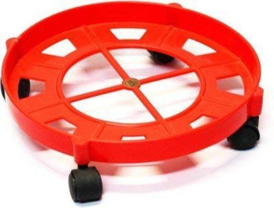 AONTAN UNBREAKLBLE PLASTIC GAS TROLLEY / LPG GAS TROLLEY PLASTIC GAS RACK TROLLEY Gas Cylinder Trolley(Red)