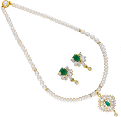 Sri Jagdamba Pearls Alloy Gold-plated Multicolor Jewellery Set(Pack of 1)