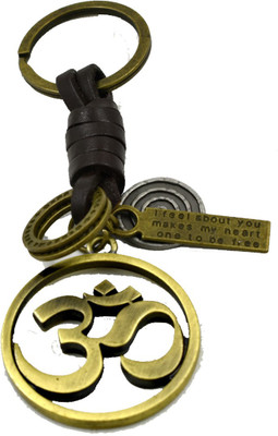 faynci Om symbol Leather Hook Antique Golden Key Chain Gifting for Key Chain