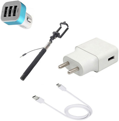 DAKRON Wall Charger Accessory Combo for Samsung Galaxy A20(White)