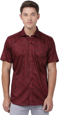 ZEAL Men Printed Casual Maroon Shirt