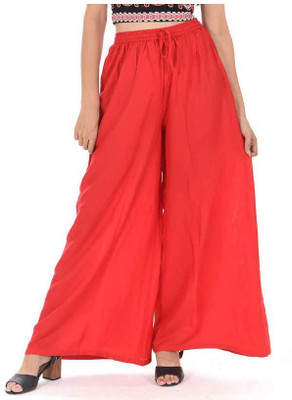 Skandas Trendz Flared Women Red Trousers