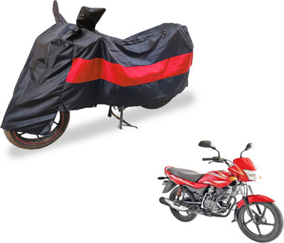 Auto Hub Two Wheeler Cover for Bajaj(Platina 100 DTS-i, Black, Red)