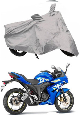 SUZUKI Two Wheeler Cover for Suzuki(Gixxer, Silver)