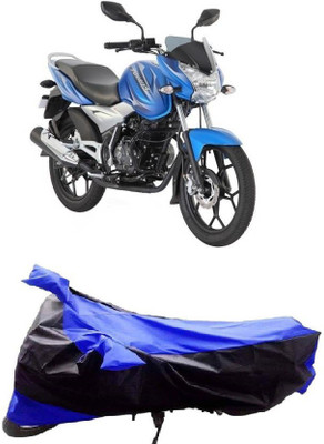 PRTEK Two Wheeler Cover for Bajaj(Discover 125 DTS-i, Black, Blue)