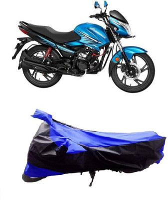 TGP GROUP Waterproof Two Wheeler Cover for Hero(Glamour FI, Black, Blue)