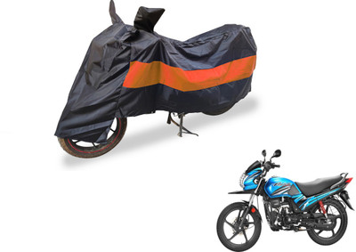 Amanzo Two Wheeler Cover for Hero(Passion Pro TR, Black, Orange)