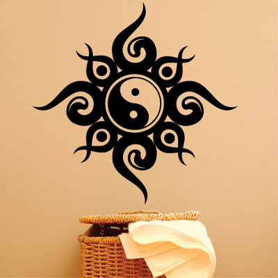 Sahaj Décor Vinyl Minimal Art Black Wallpaper(L x W: 58 cm x 58 cm)