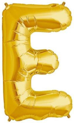 AARK PLANET Solid Printed E Letters (Gold, Pack of 1) Bubble Balloon(Gold, Pack of 1)
