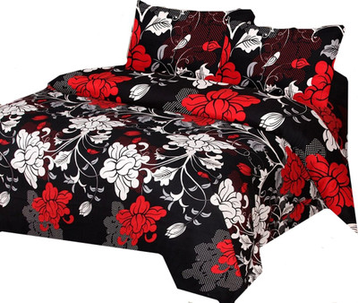 chouhan 150 TC Polycotton Double Printed Flat Bedsheet(Pack of 1, Multicolor)