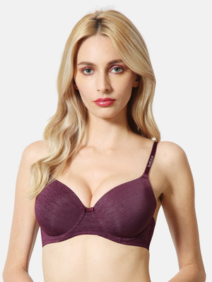 VAN HEUSEN Plush Back No Slip Strap 16 Hours Of Comfort Women T-Shirt Heavily Padded Bra(Maroon)
