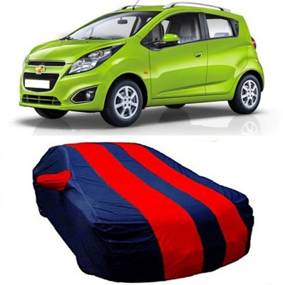 VIRMANG Car Cover For Chevrolet Beat (With Mirror Pockets)(Red)