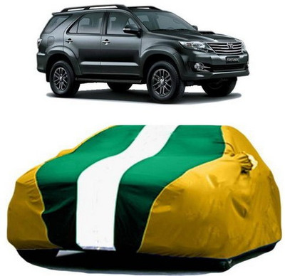 AASDEE Car Cover For Toyota Fortuner Old (With Mirror Pockets)(Yellow, Green)