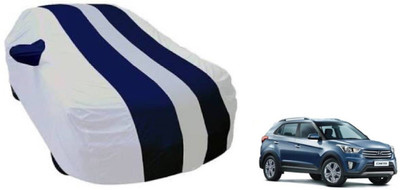 Auto Oprema Car Cover For Tata Indica V2 (With Mirror Pockets)(White, Blue)