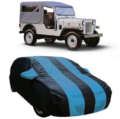 AAMANG Car Cover For Mahindra Jeep (With Mirror Pockets)(Blue)