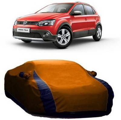 AAMANG Car Cover For Volkswagen Polo Cross (With Mirror Pockets)(Orange)