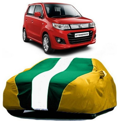 Kawach Car Cover For Maruti Suzuki WagonR Stingray (With Mirror Pockets)(Yellow, Green)
