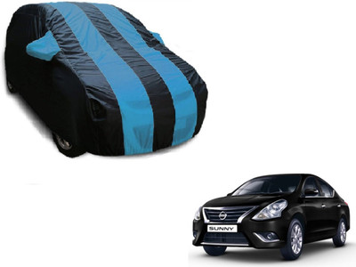 Flipkart SmartBuy Car Cover For Nissan Sunny (With Mirror Pockets)(Black, Blue)