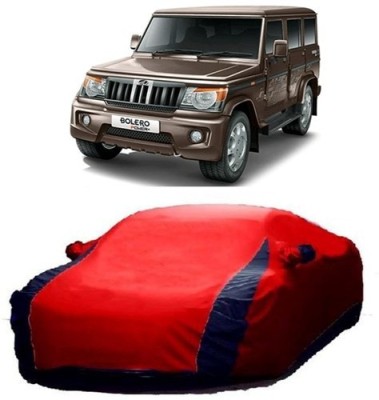 TheProtect Car Cover For Mahindra Bolero (With Mirror Pockets)(Red, Blue)